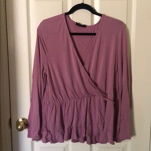 Blush Pink Boho Long Sleeve Free Press Top